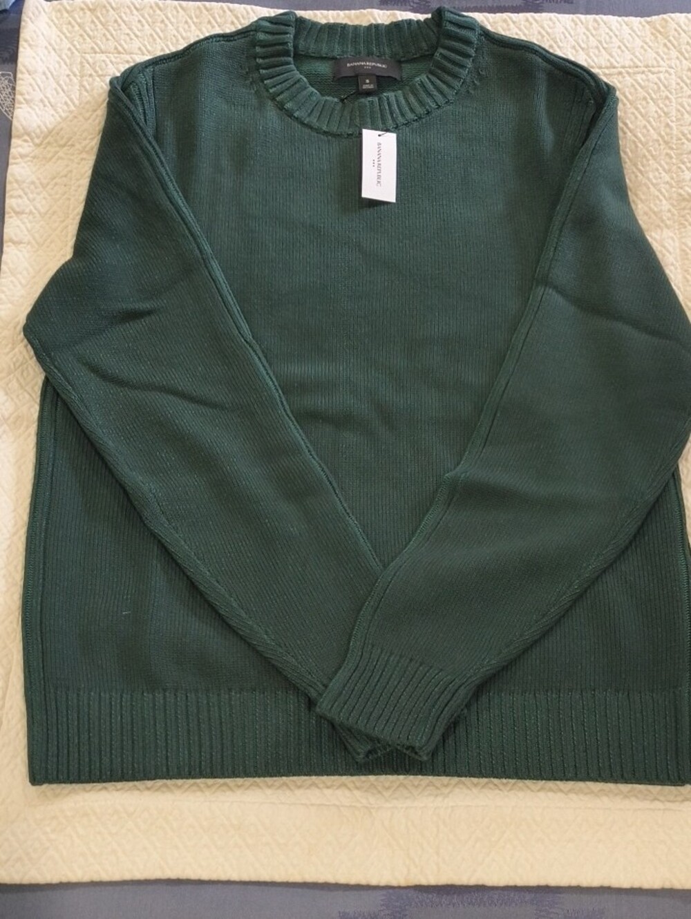 Banana Republic Factory Plaited Crew-Neck 100% Cotton Sweater